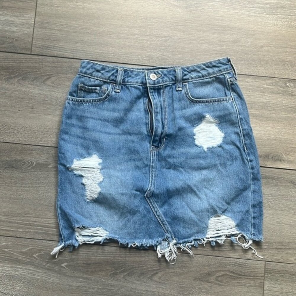 SM236 Hollister ultra high rise Jean skirt